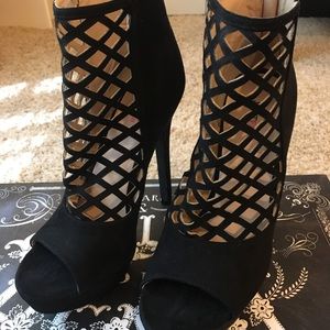 Caged platform heels